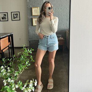 Tan Waffle Knit Long Sleeve Top